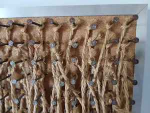 Sjoerd de Vries - compositie met spijkers en touw kopen? Bied vanaf 100!