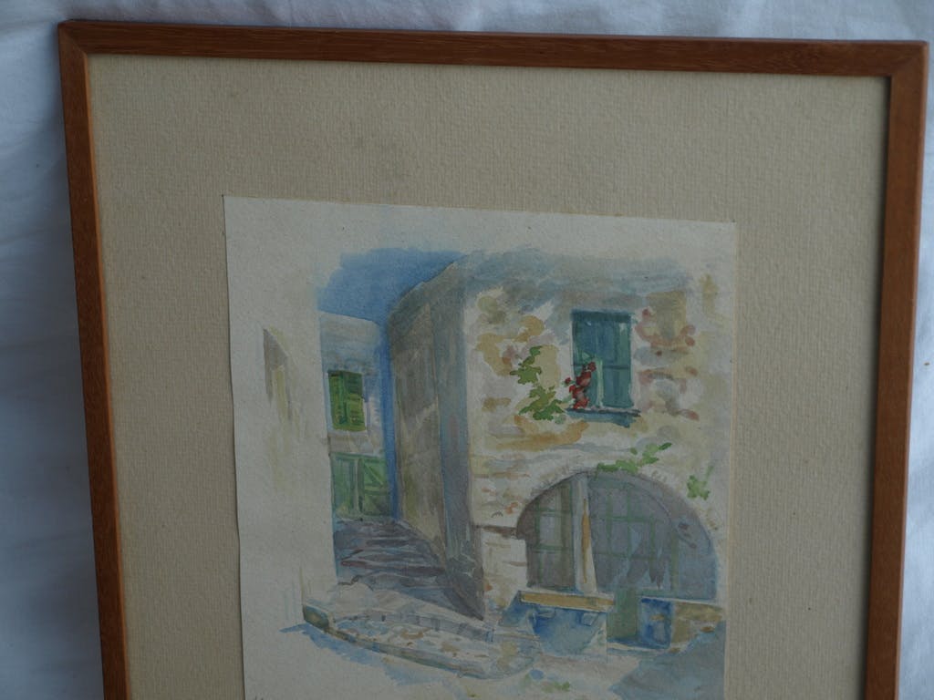 Thalé Hulst - Aquarel – Saint Paul de Vence - ingelijst - 1953  kopen? Bied vanaf 1!