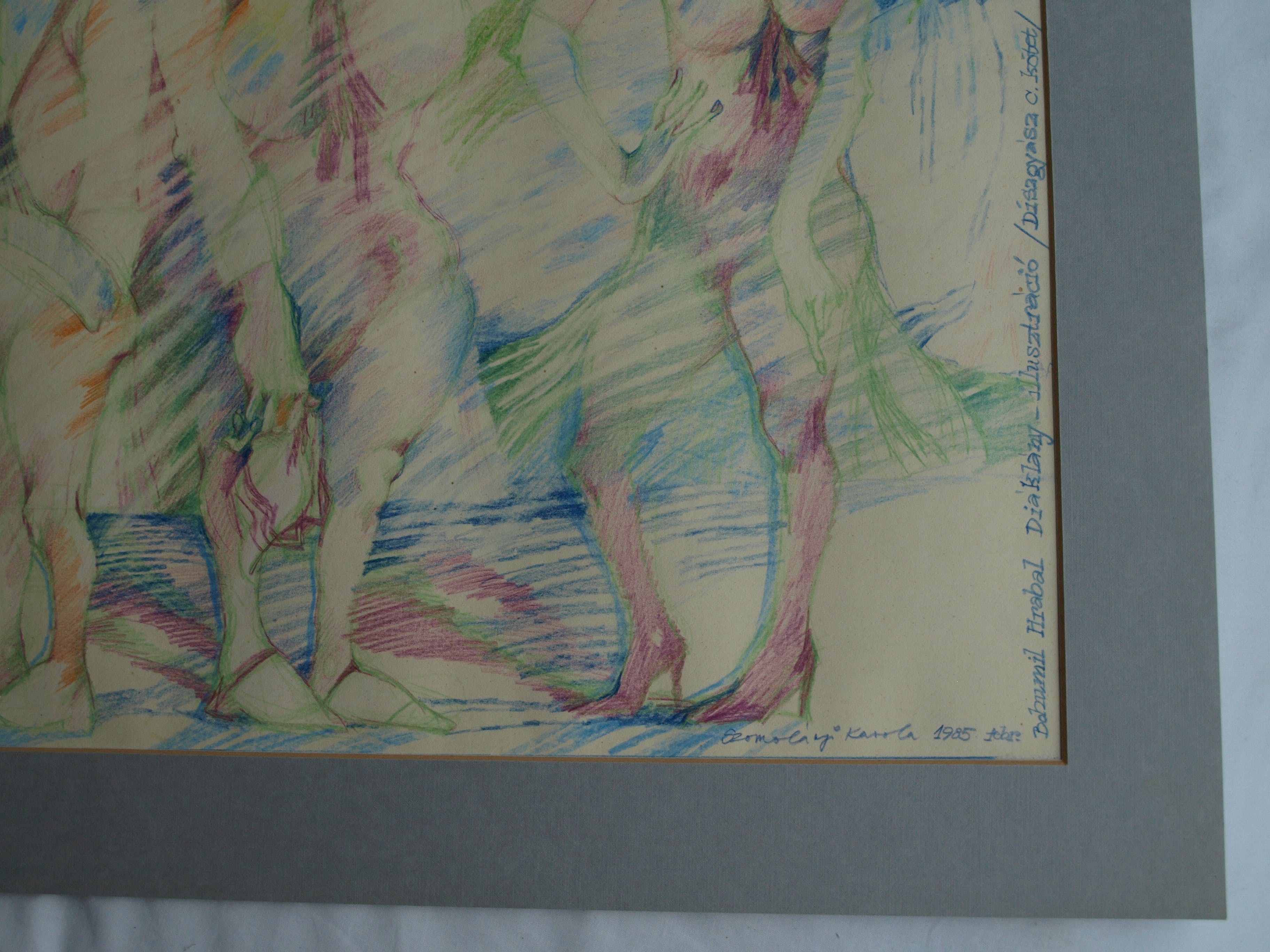 Niet of onleesbaar gesigneerd - Tekening , “Roddelende dames” – gesigneerd – 1985 kopen? Bied vanaf 1!