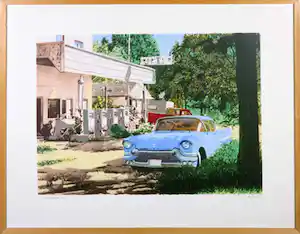 Araun Gordijn - Zeefdruk, Oklahoma Caddilac - Ingelijst vendu pour 90€ !
