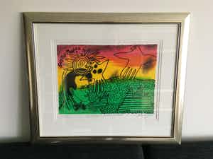 Corneille - Grote zeefdruk'Hommage a Gustav Mahler', kleine oplage verkocht voor € 230!