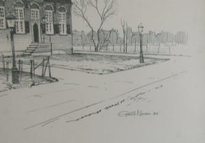 Gerrit Neven - Pentekening boerderij 'Tusschen Laenen' in Bergambacht deel 3 uit serie van 3 kopen? Bied vanaf 25!