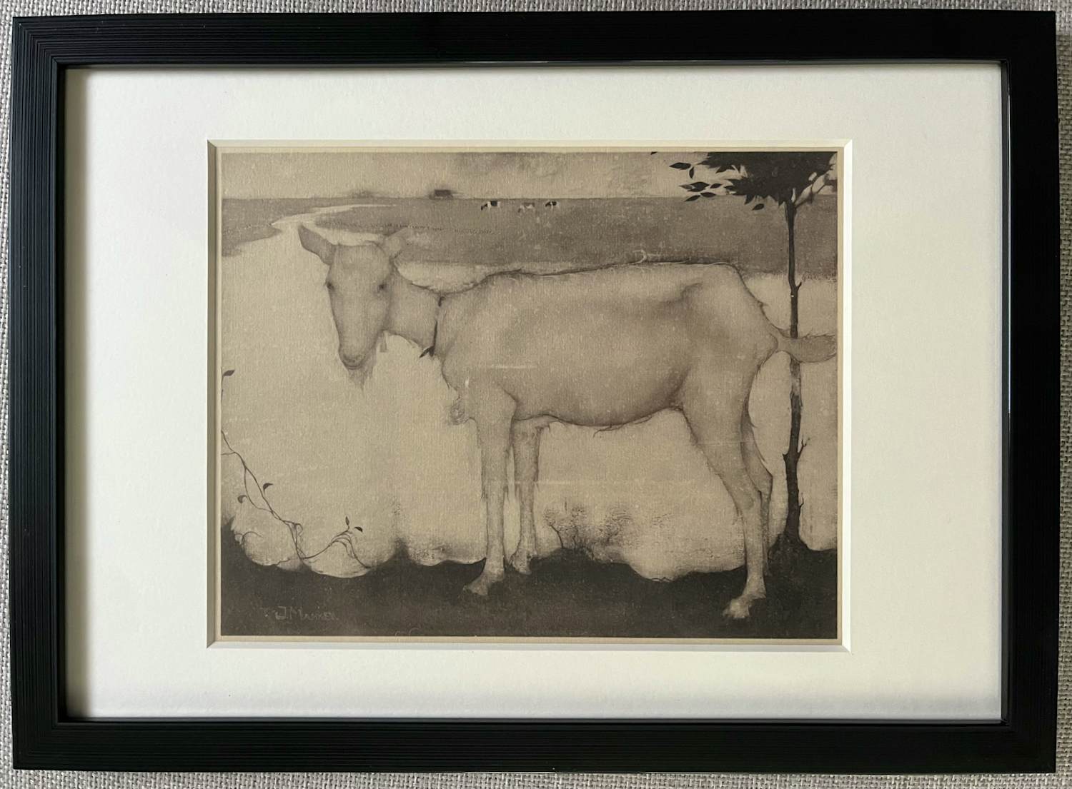 Jan Mankes - Originele Heliogravure Geit bij het Meer 1923 verkocht voor € 125!
