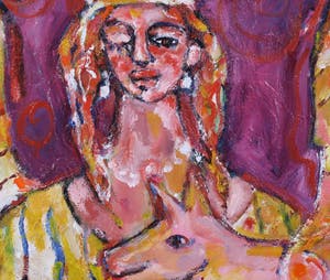 Christine Spierings - Olieverf op doek, Queen and flying pig kopen? Bied vanaf 40!