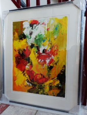 Charlotte Molenkamp - Kleurenzeefdruk ZOMERTUIN INGELIJST!! kopen? Bied vanaf 225!