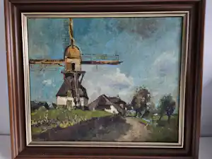 Jan van Vuuren - Hollands landschap met molen verkauft für € 277!