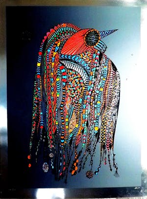 Ovadia Alkara - untitled - silver foil bird kopen? Bied vanaf 1!