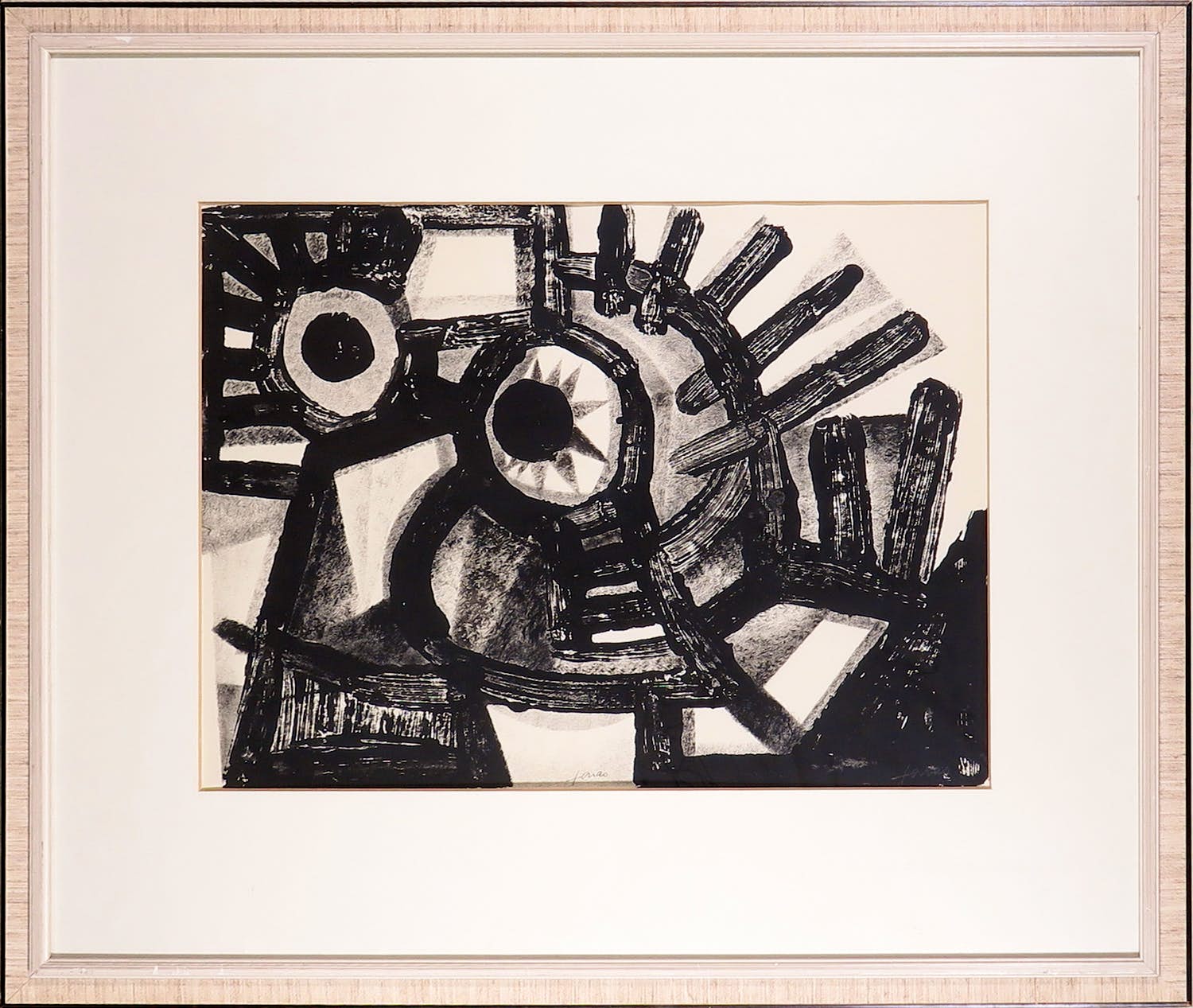 Niet of onleesbaar gesigneerd - Litho, Abstracte compositie - Ingelijst kopen? Bied vanaf 1!