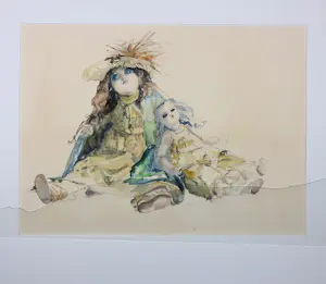 Karla Buchel - Aquarel op papier, Romantiek - Ingelijst kopen? Bied vanaf 20!