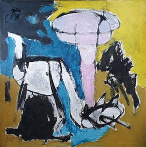 Martin van Wordragen - Olieverf op doek: 'Drinkende dieren' - Ingelijst (Zeer groot) kopen? Bied vanaf 390!