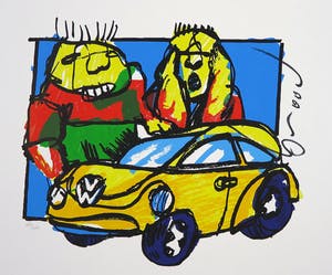 Herman Brood - Zeefdruk, VW-Beetle kopen? Bied vanaf 120!