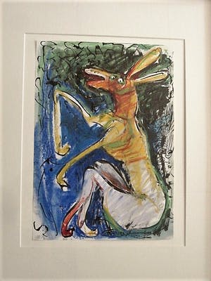 Edith Cammenga - Grote expressionistische Gem.Technk. Voorstelling met figuren - gesigneerd kaufen? Bieten Sie von 20!