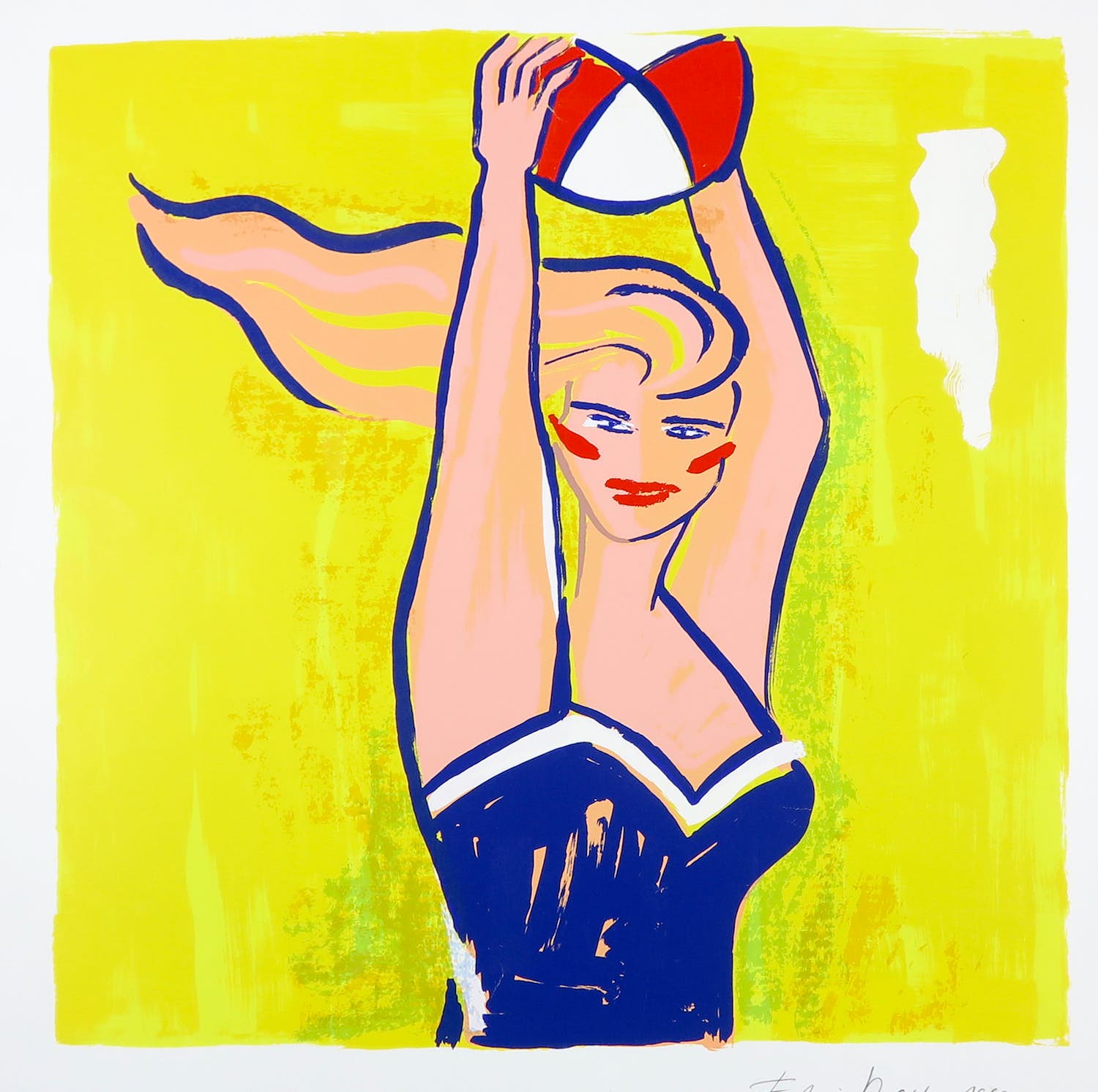 Elvira Bach - Siebdruck, Ohne Titel (aus: Paraphrasen Zur Pop Art) verkocht voor € 250!