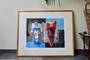 Cor de Jong - Zeefdruk - Verdeeld hart - Ingelijst kopen? Bied vanaf 75!