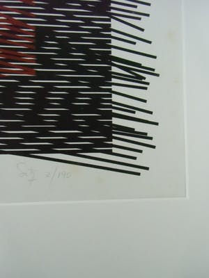 Jesus Rafael Soto - CARRÉ VIRTUEL ROUGE Á DROITE // ZEEFDRUK VAN RAFAEL SOTO kopen? Bied vanaf 325!