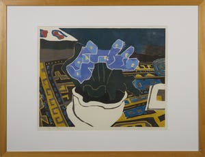 Vincent van Ojen - Houtsnede, Kaapsviooltje - Ingelijst kopen? Bied vanaf 60!