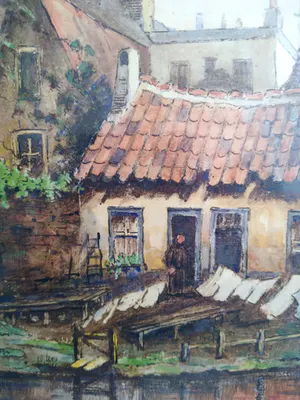 Herman Berendsen - (1869-1948) kleurrijke aquarel, sfeervol beeld kopen? Bied vanaf 45!