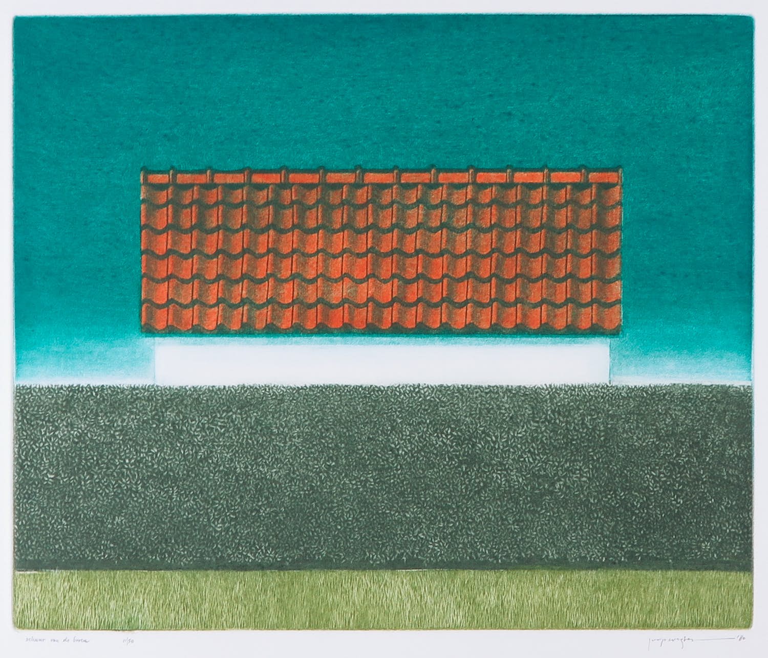 Joop Vegter - Mezzotint, Schuur van de buren kopen? Bied vanaf 1!