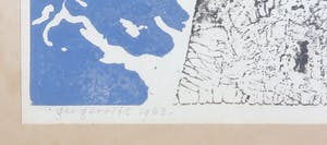 Ger Gerrits - Litho, Cañon en bergplateau - Ingelijst kopen? Bied vanaf 50!