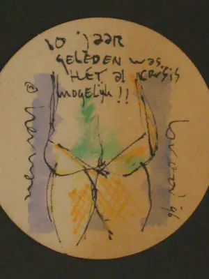 Herman Brood - Stifttekening op Bavaria bierviltje. kopen? Bied vanaf 125!