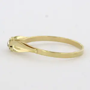 14k bicolour gouden ring bezet met een single cut geslepen diamant tot. 0.01ct kopen? Bied vanaf 55!