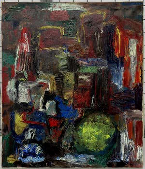 Niet of onleesbaar gesigneerd - Willem Breuker ? Olieverf op doek, Abstracte compositie kopen? Bied vanaf 1!