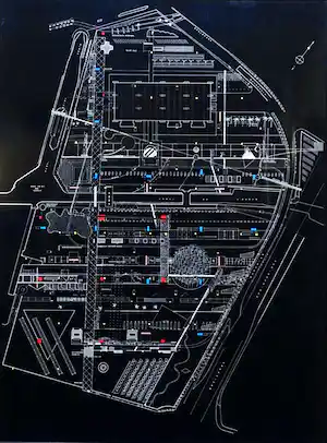 Rem Koolhaas - Ingelijste zeefdruk: Parc de la Vilette - 0MA (niet gesigneerd, zoals uitgegeven vendu pour 1300€ !
