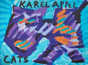 Karel Appel - Kleurenlitho HAPPY CAT vendu pour 125€ !