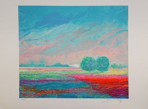 Chris de Moor - e.a: vier handgesigneerde grote (!) lithografien: Landschappen kopen? Bied vanaf 25!