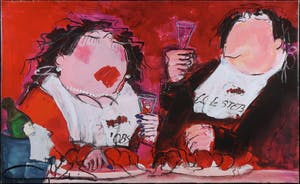 Gerdine Duijsens-Kroeze - Zeefdruk op doek, Love lovely lobster (Groot) kopen? Bied vanaf 125!