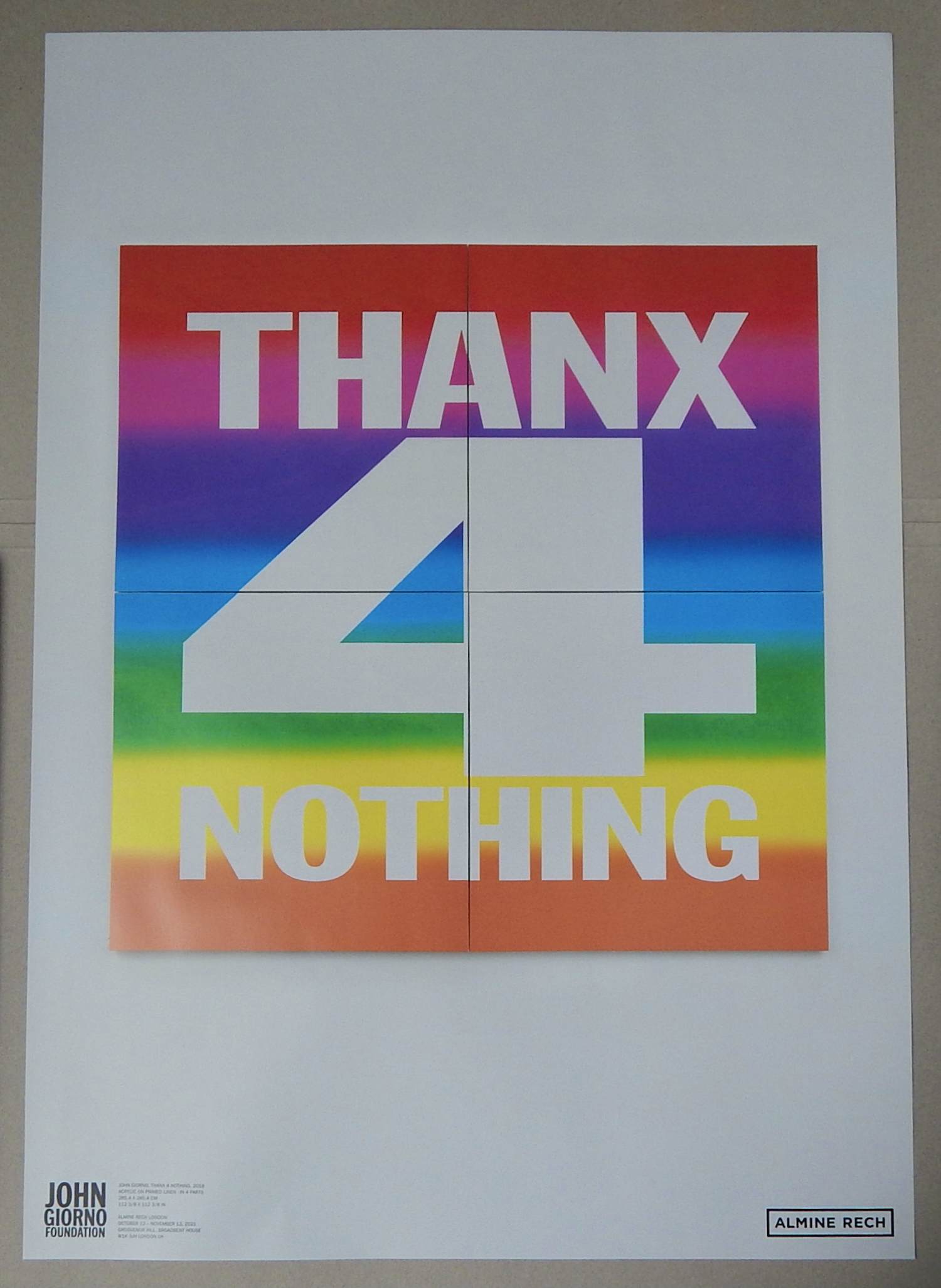 John Giorno - Thanx4Nothing Ausstellungsplakat Almine Rech Frieze Art Fair London 2021 kopen? Bied vanaf 40!