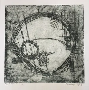 Jan Montyn - “Elecha” eigendruk, abstracte compositie kopen? Bied vanaf 110!