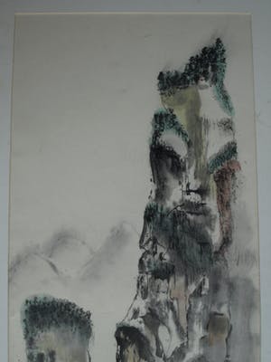 Niet of onleesbaar gesigneerd - Japanse kunstenaar, “De berg” - aquarelverf en inkt op karton kopen? Bied vanaf 1!
