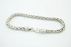28-  Zo goed als nieuwe 1e gehalte Zilveren "Vossestaart" armband kopen? Bied vanaf 40!