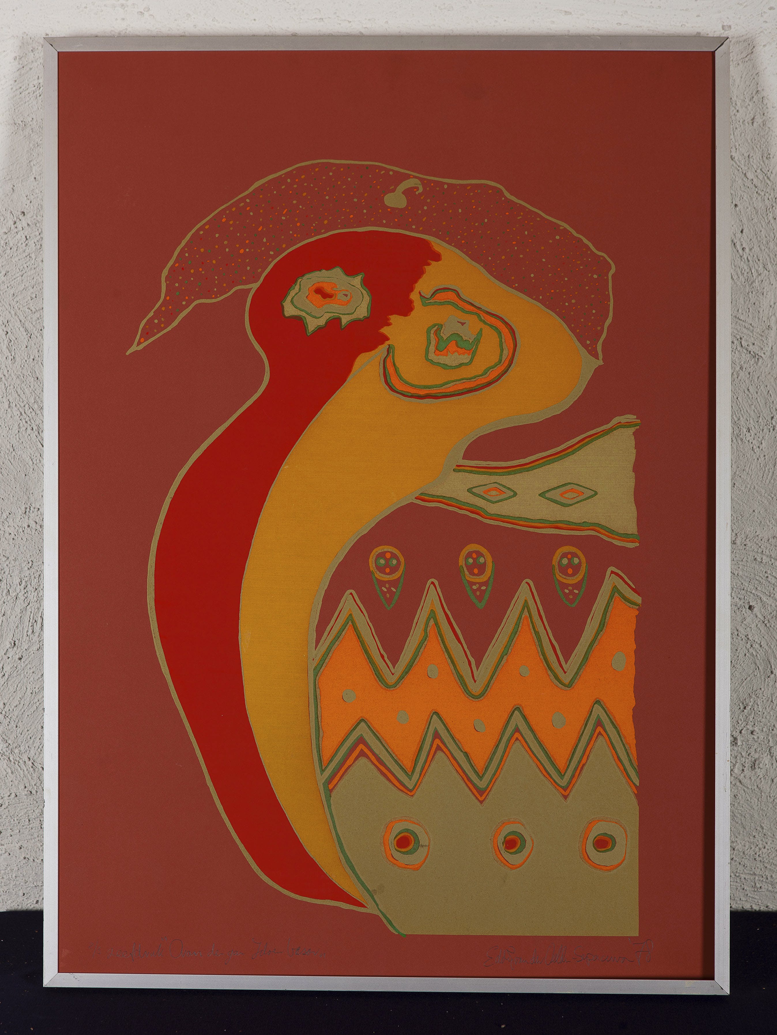 Eddy van der Velden - Zeefdruk op papier - gesigneerd r.o. '78 - oplage 2 / 3 kopen? Bied vanaf 10!