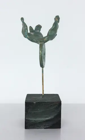 Ruudt Wackers - Gemengde techniek, Object met munt en goudverf, Zonder titel kopen? Bied vanaf 40!