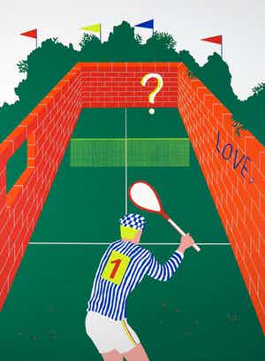 Etienne Elias - Zeefdruk, Tennisspeler verkocht voor € 70!
