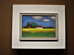 Karel van Seben - Bekende Gooise kunstenaar - Naïef geschilderd olieverf "landschap Friesland" kopen? Bied vanaf 34!