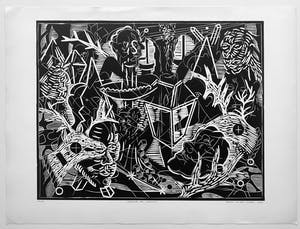 Thomas van der Linden - linosnede - 'Catacombe des inconnues' - 1985 kopen? Bied vanaf 75!
