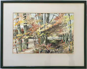 Johan Hendrik Gelink - herfstlandschap Buurse | aquarel - ingelijst kopen? Bied vanaf 39!