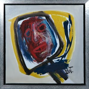 Martin van Wordragen - Olieverf op doek, Gezicht in de spiegel, Ingelijst kopen? Bied vanaf 150!