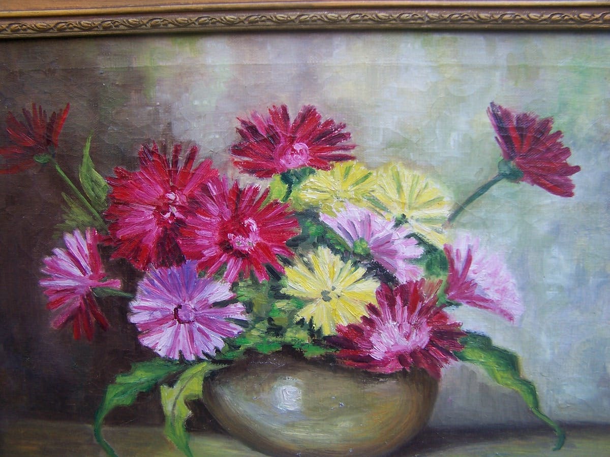 Maria Christina Jacoba Sterre de Jong - Stilleven met Ijsbloemen. kopen? Bied vanaf 40!