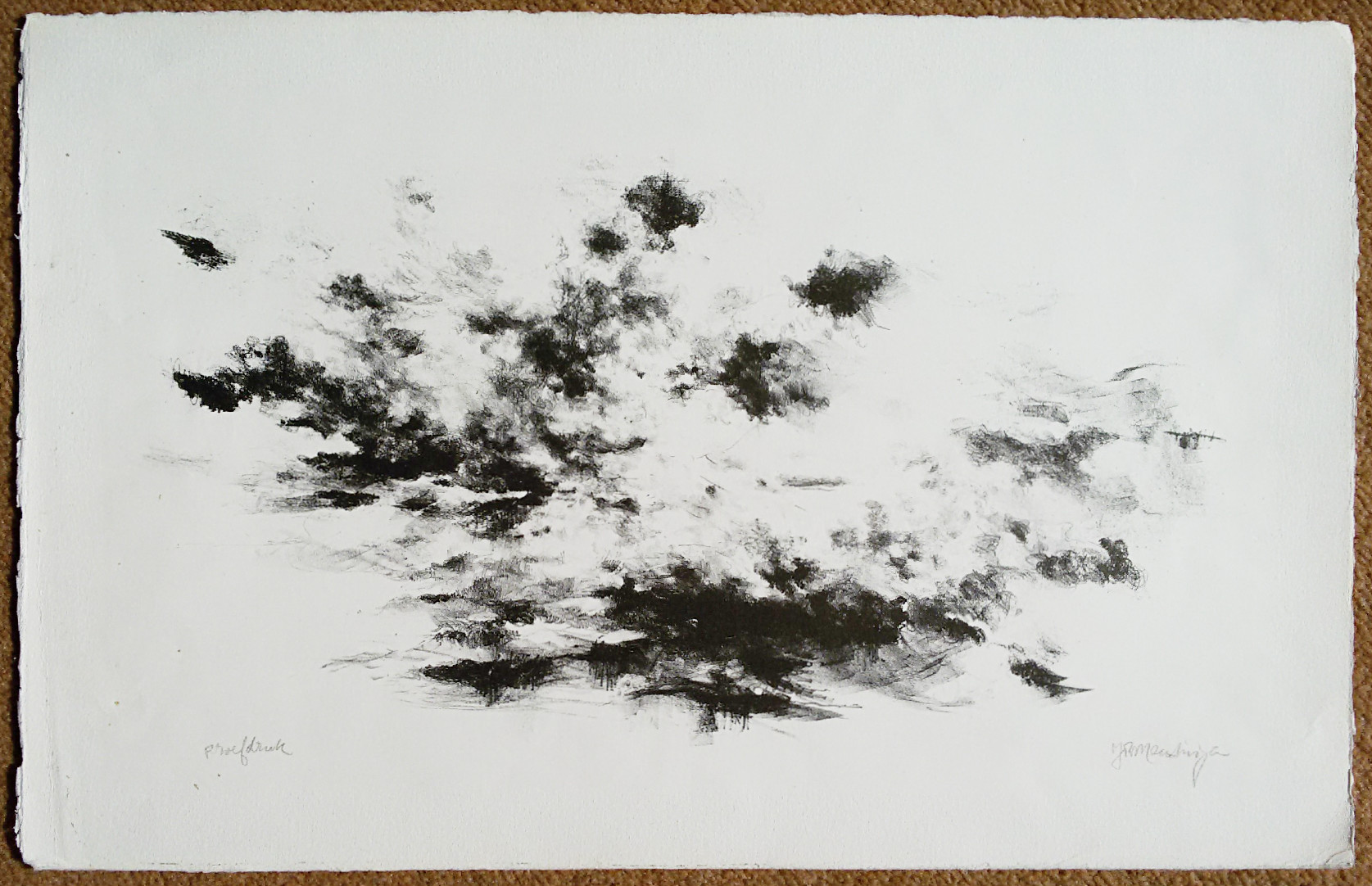 Jan Mensinga - Wolken, litho kopen? Bied vanaf 30!