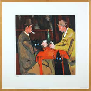 Peter Bastiaanssen - Zeefdruk, Yapping Cézanne - Ingelijst verkocht voor € 1!