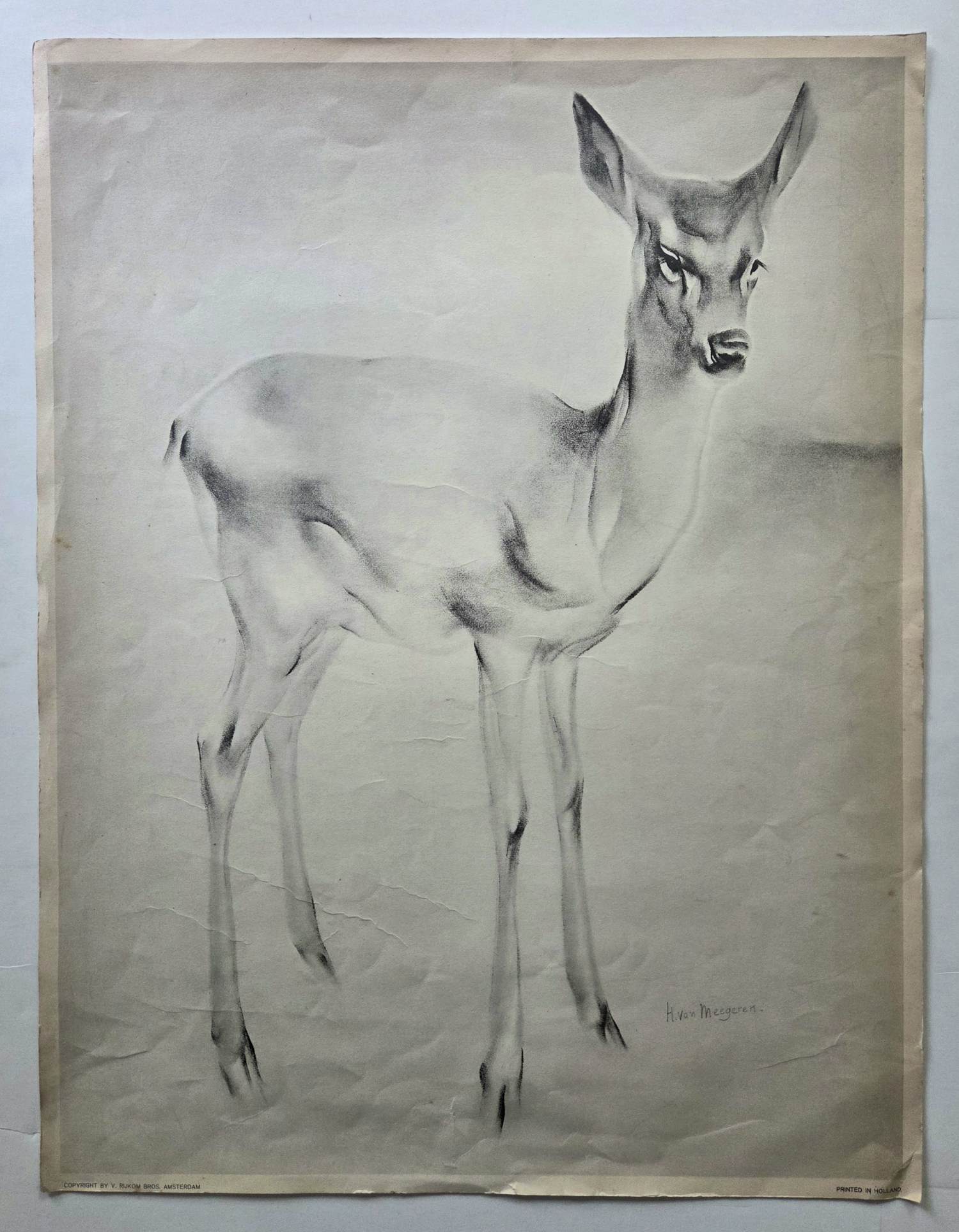 Han van Meegeren - Hert. Grote litho. kopen? Bied vanaf 59!
