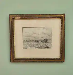 Hendrik Willem Mesdag - Originele schets "Op het Land" - Houtskooltekening verkauft für € 750!