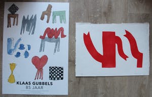 Klaas Gubbels - Houtdruk: Rode kan + gratis affiche Gubbels 85 jaar - 2018 kopen? Bied vanaf 395!