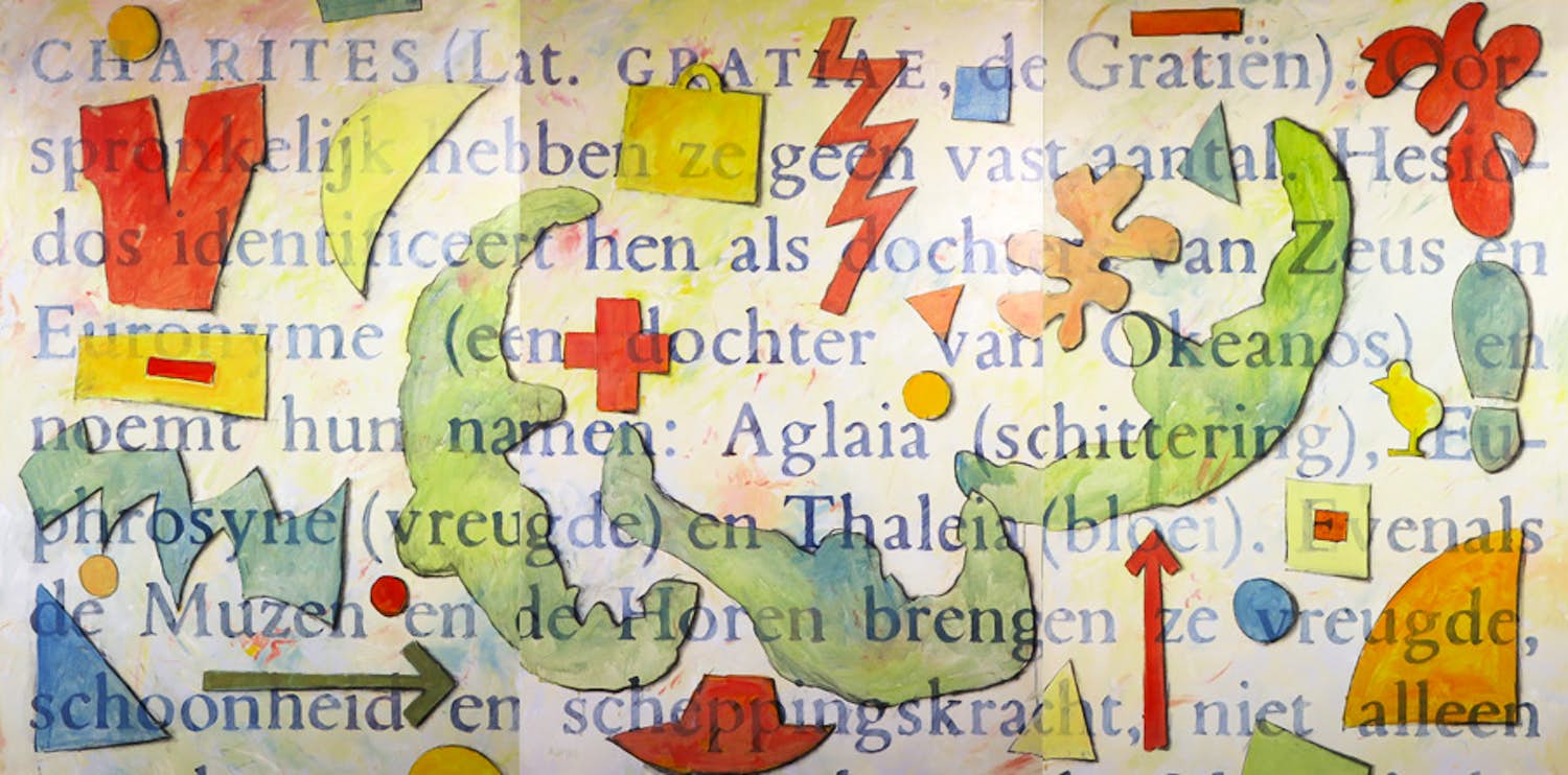 Ronald Wigman - Acryl op doek, De drie Gratiën (Drieluik) verkocht voor € 1!