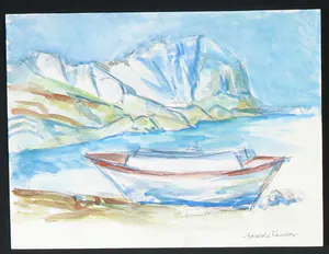 Joe Wols - Lot van vier gouaches/aquarel, Kleurrijke landschappen kopen? Bied vanaf 1!