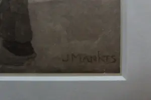 Jan Mankes - Twee maal boerenknecht. Ingelijst. kopen? Bied vanaf 20!